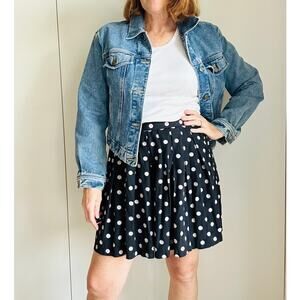 Vintage 90s Polka Dots Shorts Size Sm/6 Skort Style Retro Black White